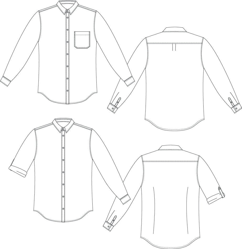 Fairfield Button - Up Shirt Mens PDF Sewing Pattern - Thread Theory - Simplifi Fabric