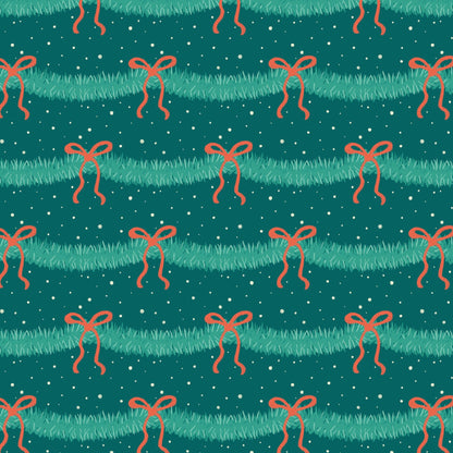 Festive Garland - Bright Holiday - Charla Pettingill - Cloud 9 Fabrics - Poplin - Simplifi Fabric