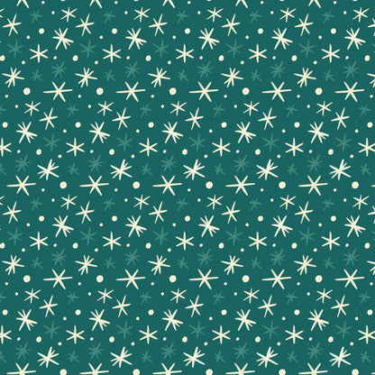 First Flurries - Teal - Bright Holiday - Charla Pettingill - Cloud 9 Fabrics - Poplin - Simplifi Fabric