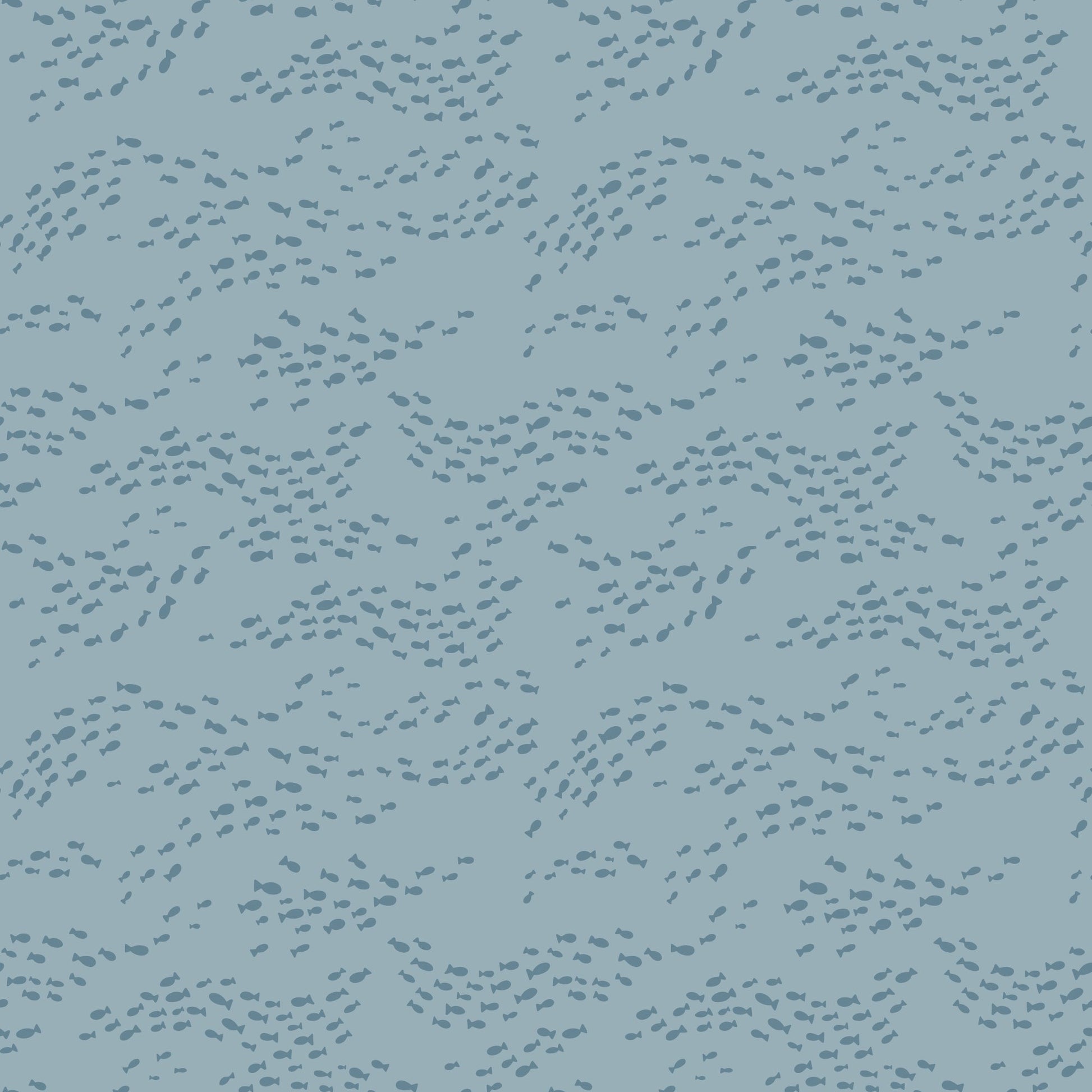 Fish School - Dusty Blue - Seashell Serenade - Jayme Murray - Cloud 9 Fabrics - Poplin - Simplifi Fabric