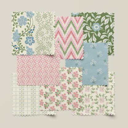 Flowering Lace - Blue - Summer Garden - House Of Haricot - Cloud 9 Fabrics - Poplin - Simplifi Fabric