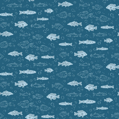 Freshwater Fish - Camp Canine - Krissy Mast - Cloud 9 Fabrics - Poplin - Simplifi Fabric