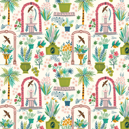 Garden - Ivory - Bohemian Paradise - Maria Galybina - Cloud 9 Fabrics - Poplin - Simplifi Fabric