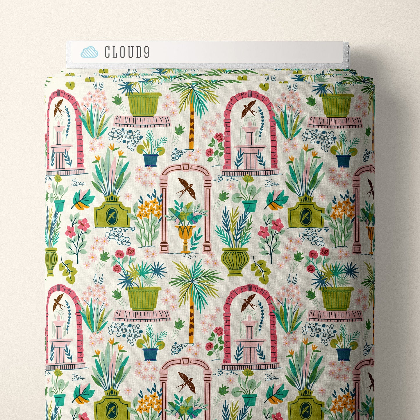 Garden - Ivory - Bohemian Paradise - Maria Galybina - Cloud 9 Fabrics - Poplin - Simplifi Fabric