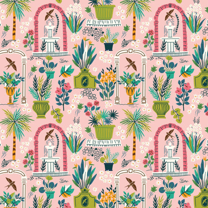 Garden - Pink - Bohemian Paradise - Maria Galybina - Cloud 9 Fabrics - Poplin - Simplifi Fabric