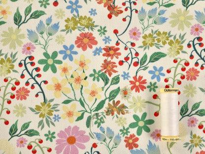 Garden Vine Denim - Ivory - Oeko - Tex 100 - Fabric Godmother - Simplifi Fabric