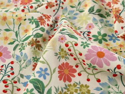 Garden Vine Denim - Ivory - Oeko - Tex 100 - Fabric Godmother - Simplifi Fabric