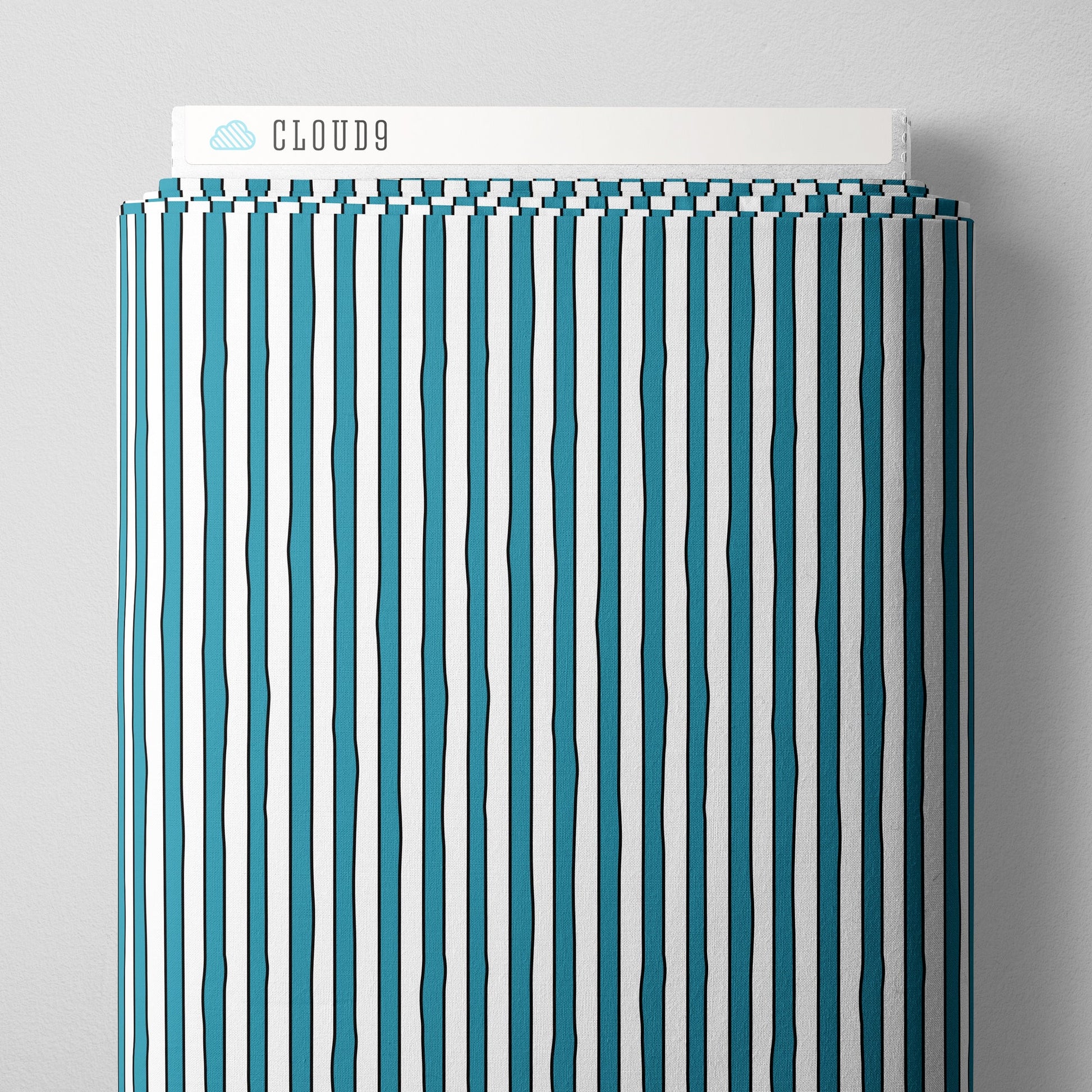 GNM Stripe - White/Blue - Goodnight Moon - Margaret Wise Brown - Cloud 9 Fabrics - Poplin - Simplifi Fabric