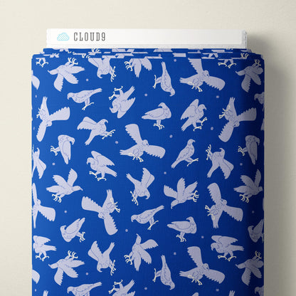 Golden Divine Eagles - Blue - The Iliad - Aidi Riera - Cloud 9 Fabrics - Poplin - Simplifi Fabric