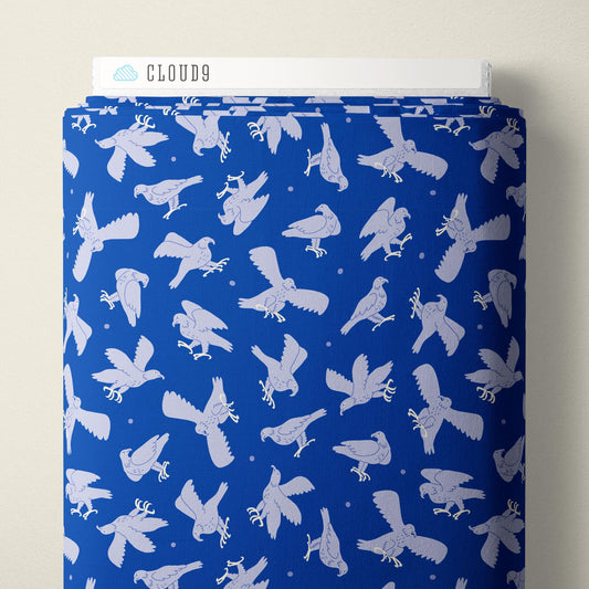 Golden Divine Eagles - Blue - The Iliad - Aidi Riera - Cloud 9 Fabrics - Poplin - Simplifi Fabric