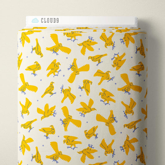 Golden Divine Eagles - Yellow - The Iliad - Aidi Riera - Cloud 9 Fabrics - Poplin - Simplifi Fabric