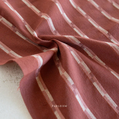 Golden Hour - Track Stripe - Red Dahlia - Fableism Supply Co. - Simplifi Fabric