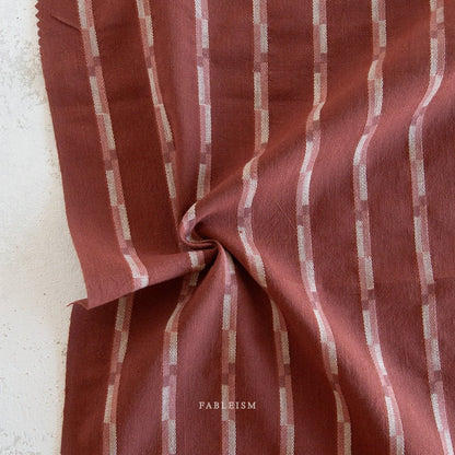 Golden Hour - Track Stripe - Red Dahlia - Fableism Supply Co. - Simplifi Fabric