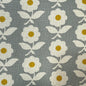 Flowers Cotton-Linen Canvas - Japanese Import - Grey/Gold/Natural