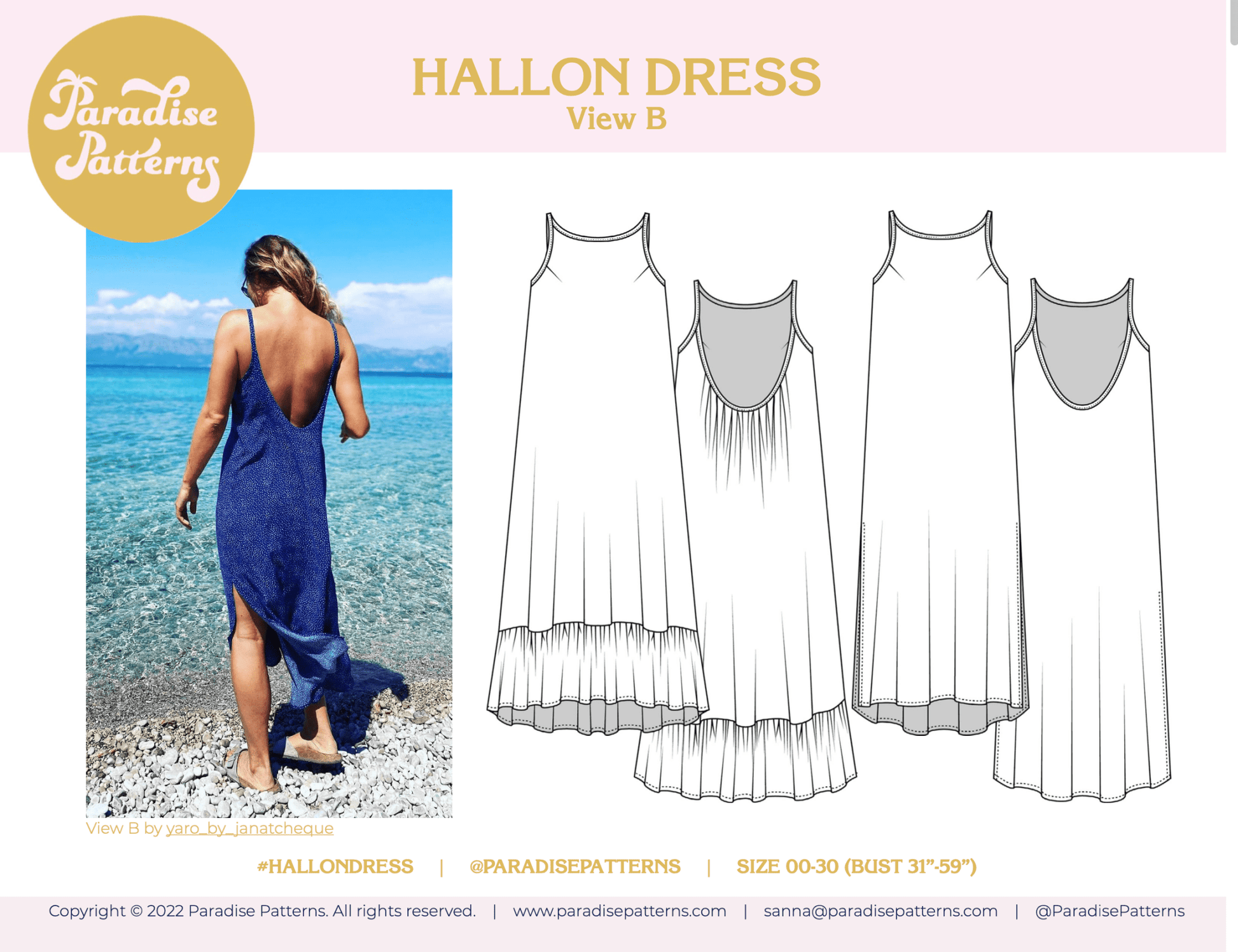 Hallon Dress PDF Pattern - Paradise Patterns - Simplifi Fabric