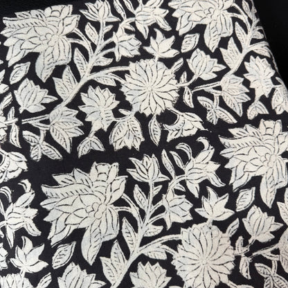 Midnight Bloom  - Bagru Indian Cotton Block Print