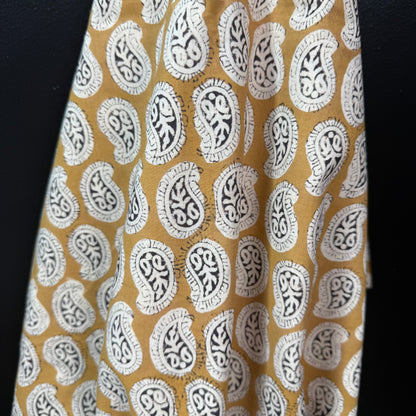 Prairie Paisley Wheat  - Bagru Indian Cotton Block Print