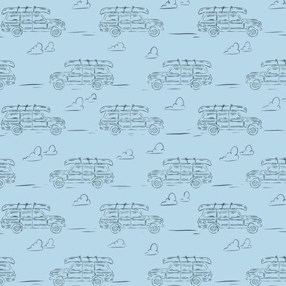 Headed for Adventure - Blue - Camp Canine - Krissy Mast - Cloud 9 Fabrics - Poplin - Simplifi Fabric