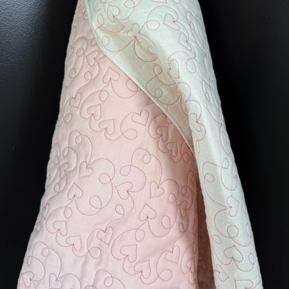Heart Stitch Quilted - Japanese Import - Soft Pink - Simplifi Fabric