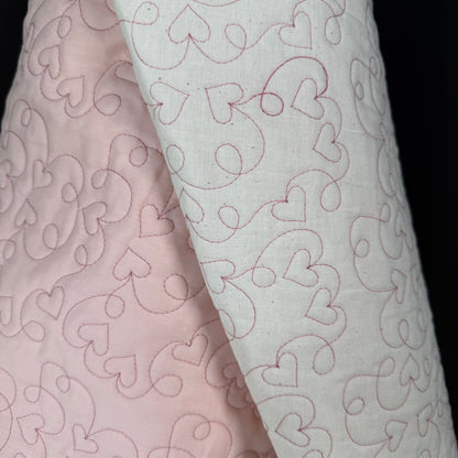 Heart Stitch Quilted - Japanese Import - Soft Pink - Simplifi Fabric