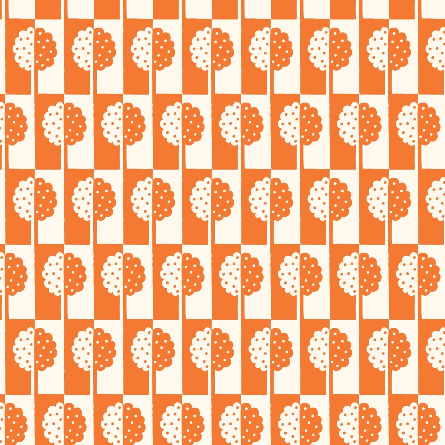 Holly Tree - Orange - Orchard Deco - Ariana Martin - Cloud 9 Fabrics - Poplin - Simplifi Fabric