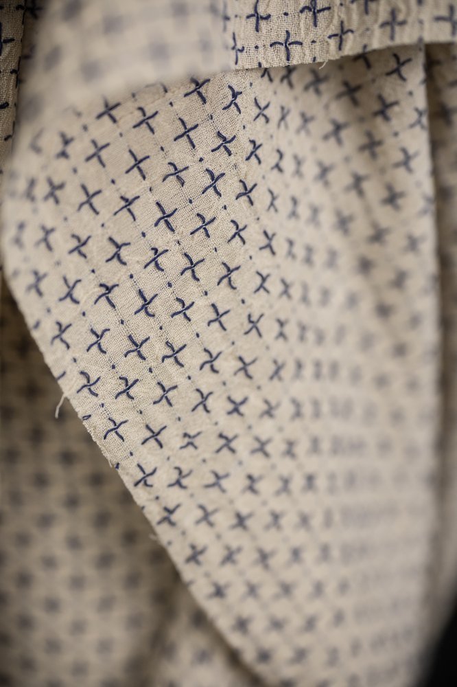 Hope Blues Cross Stitch Indian Cotton - Merchant & Mills - Simplifi Fabric