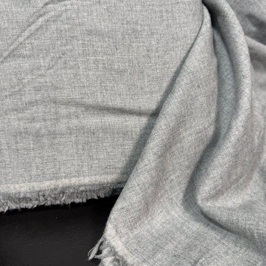 Light Grey Flannel Chambray - Deadstock - Simplifi Fabric