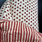 Little Loves + Clay Stripe - Quilted Bagru Indian Cotton Block Print (Reversible) - Simplifi Fabric
