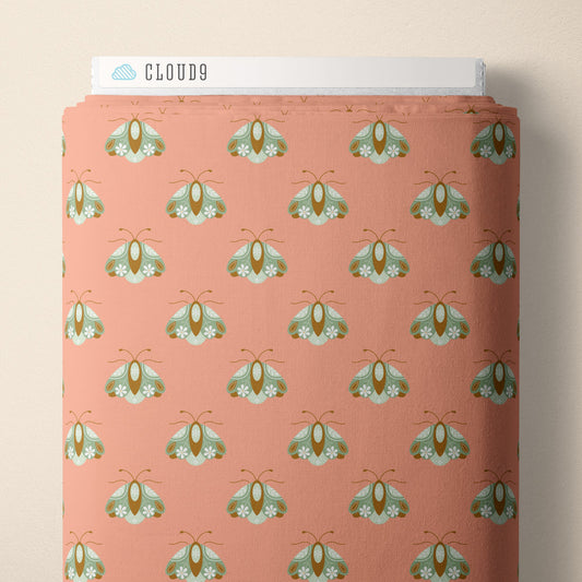 Little Moth - Coral/Turquoise - Vintage Charm - Dots & Glory - Cloud 9 Fabrics - Poplin - Simplifi Fabric