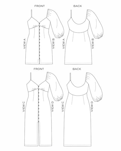 Lora Dress Sewing Pattern - True Bias
