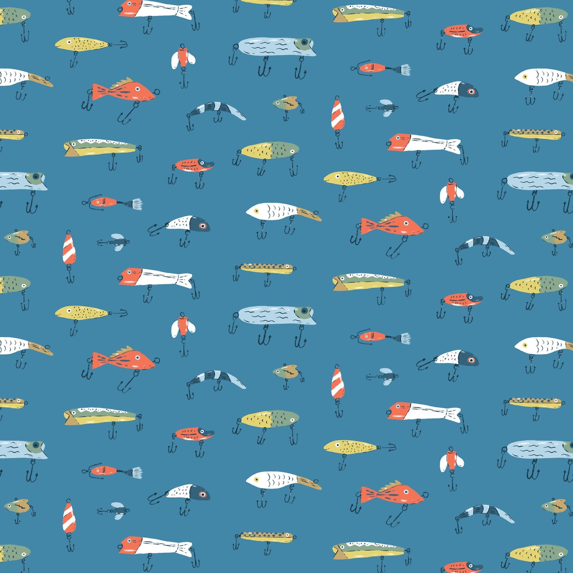 Lots of Lures - Camp Canine - Krissy Mast - Cloud 9 Fabrics - Poplin - Simplifi Fabric