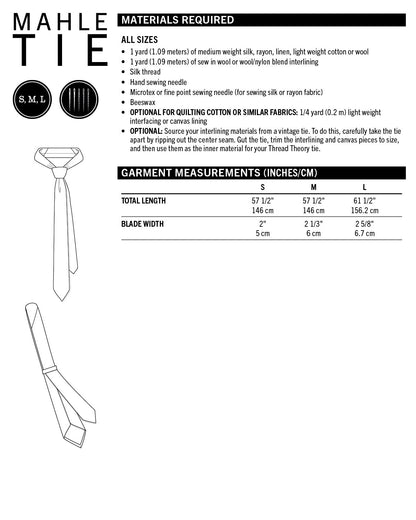 Mahle Tie PDF Sewing Pattern - Thread Theory - Simplifi Fabric