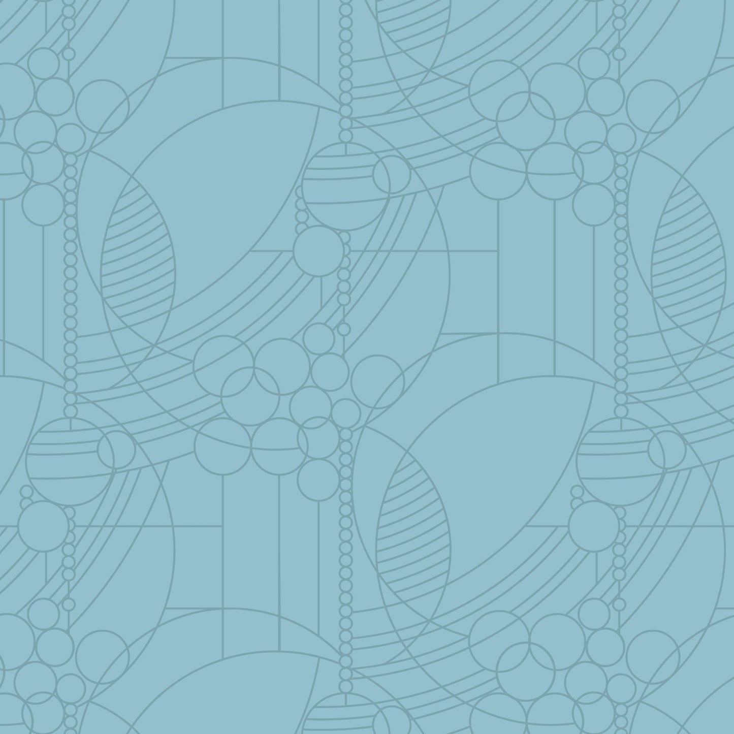 March Balloons - Water - FLW Tone On Tone - Frank Llyod Wright - Cloud 9 Fabrics - Poplin - Simplifi Fabric