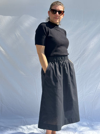 Marlo Womens High Waisted Everyday Skirt PDF Sewing Pattern - Atelier Mimito - Simplifi Fabric