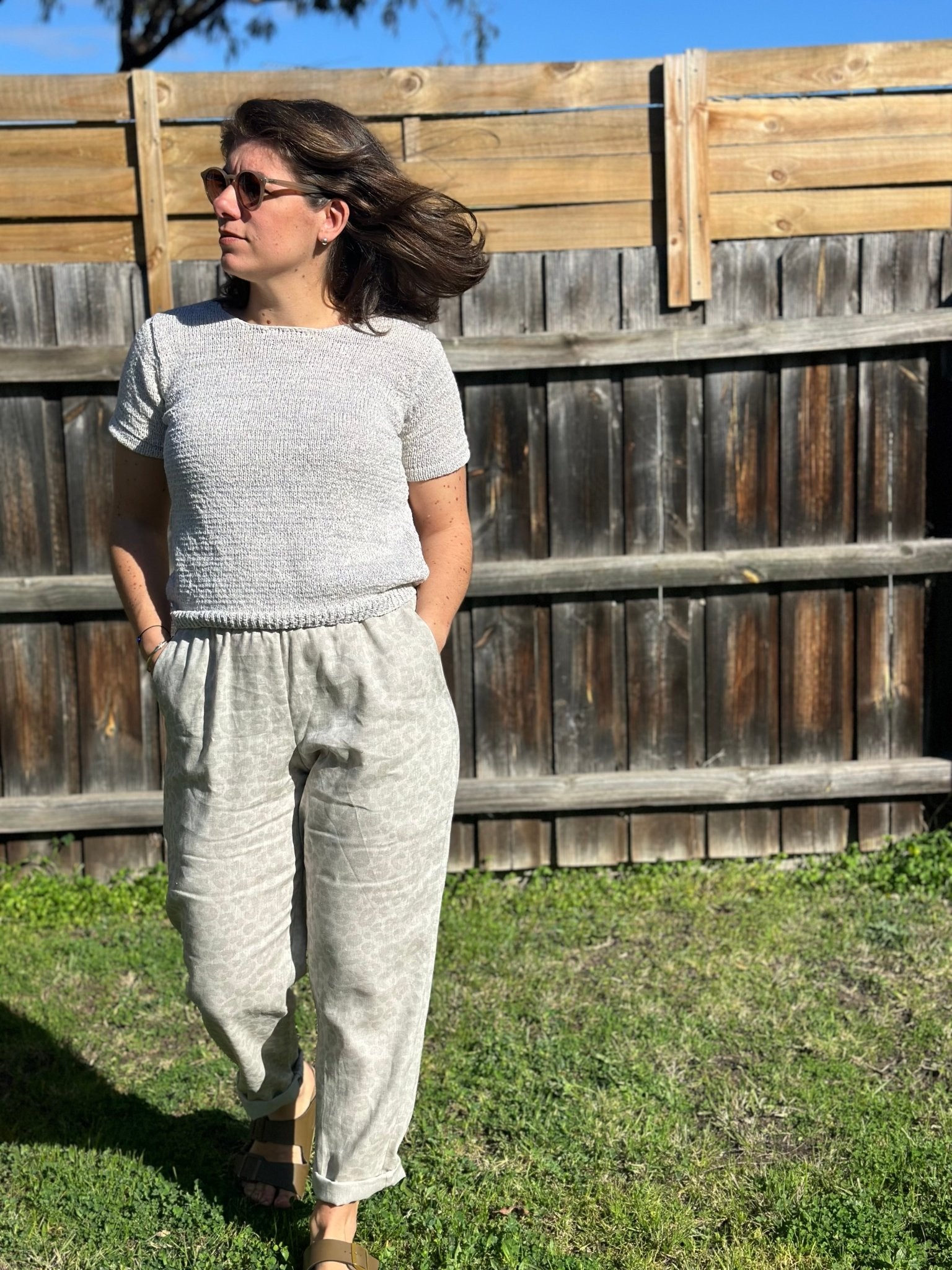 Marlo Womens High Waisted Everyday Trousers PDF Sewing Pattern - Atelier Mimito - Simplifi Fabric