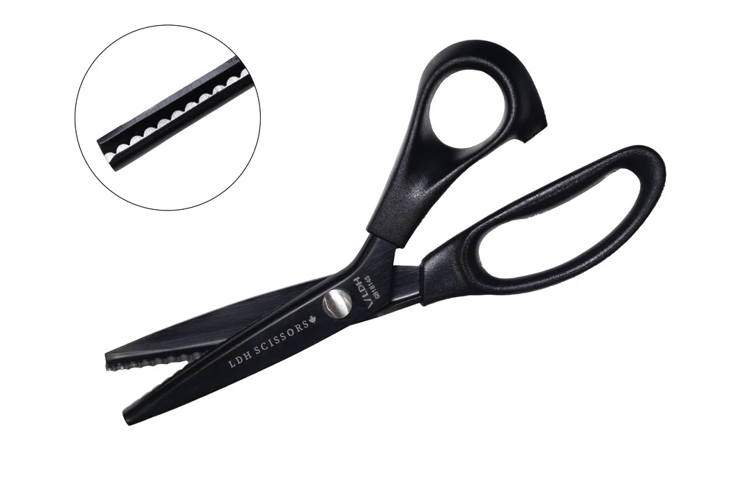 Midnight Edition Lightweight Scalloped Pinking Shears - LDH Scissors - Simplifi Fabric