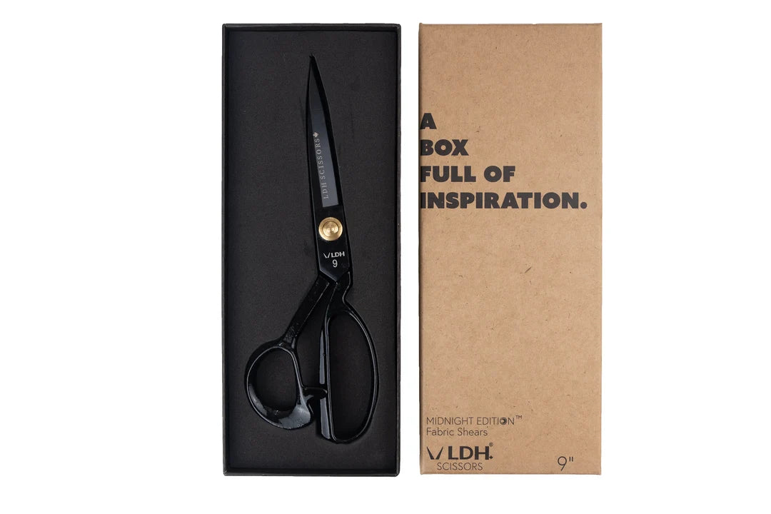 10" Midnight Edition Fabric Shears - Rubber Handle - LDH Scissors