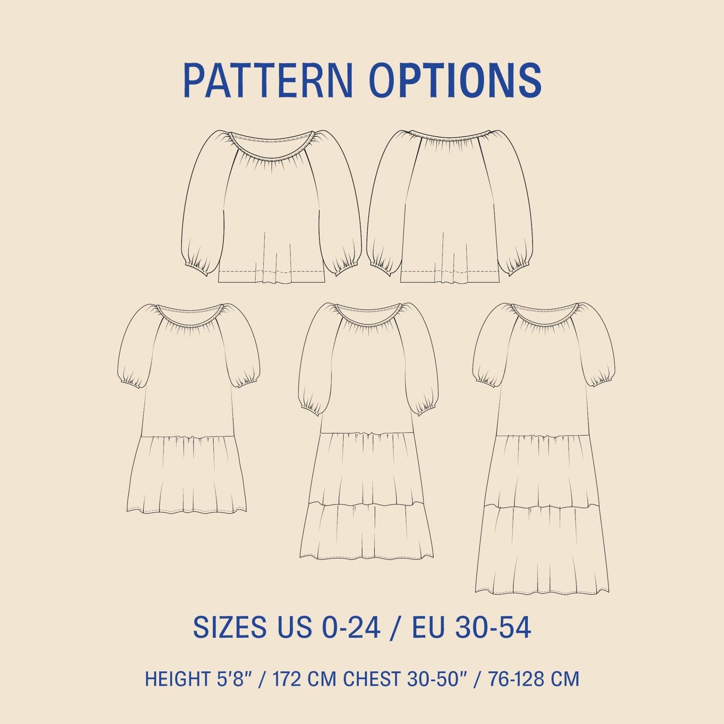 Moira Blouse Womens Paper Pattern - Wardrobe by Me - Simplifi Fabric