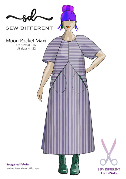 Moon Pocket Maxi - Paper Sewing Pattern - Sew Different - Simplifi Fabric