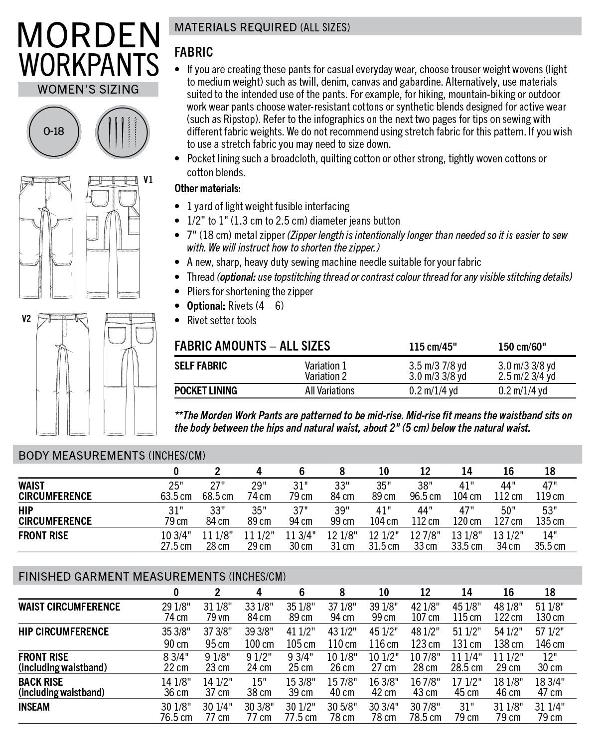 Morden Work Pants Womens PDF Sewing Pattern - Thread Theory - Simplifi Fabric