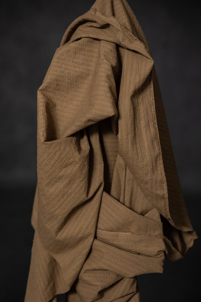 Muddy Moss Seersucker Stripe Indian Organic Cotton - Merchant & Mills - Simplifi Fabric