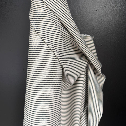 Striped Hickory - Japanese Import - Natural White/Black Stripe