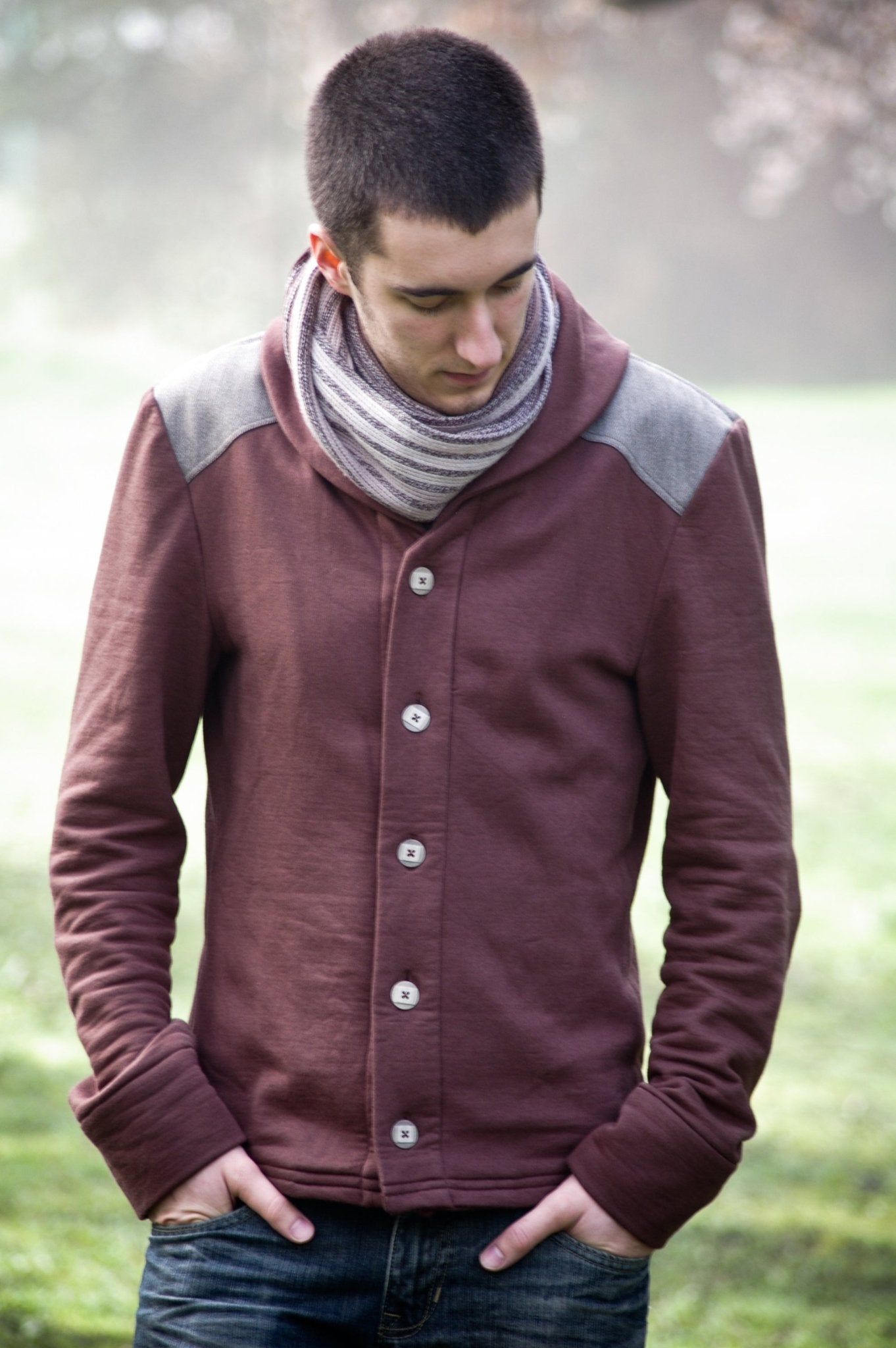 Newcastle Cardigan Mens PDF Sewing Pattern - Thread Theory - Simplifi Fabric