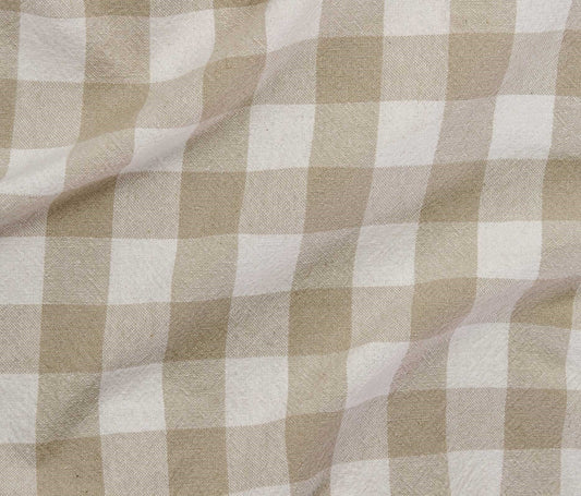 Organic Cotton Checkered - Beige - Simplifi Fabric