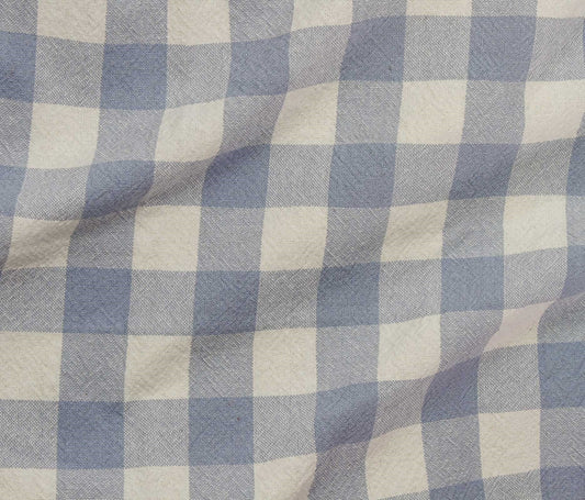 Organic Cotton Checkered - Blue Powder - Simplifi Fabric