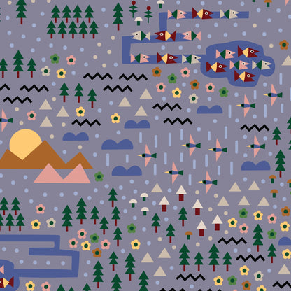 Over The River And Through The Woods - Fern Grove - Leah Duncan - Cloud 9 Fabrics - Poplin - Simplifi Fabric