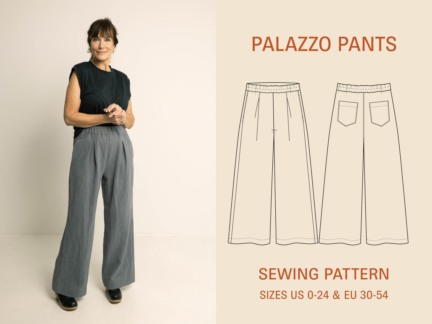 Palazzo Pants Paper Pattern - Wardrobe by Me - Simplifi Fabric
