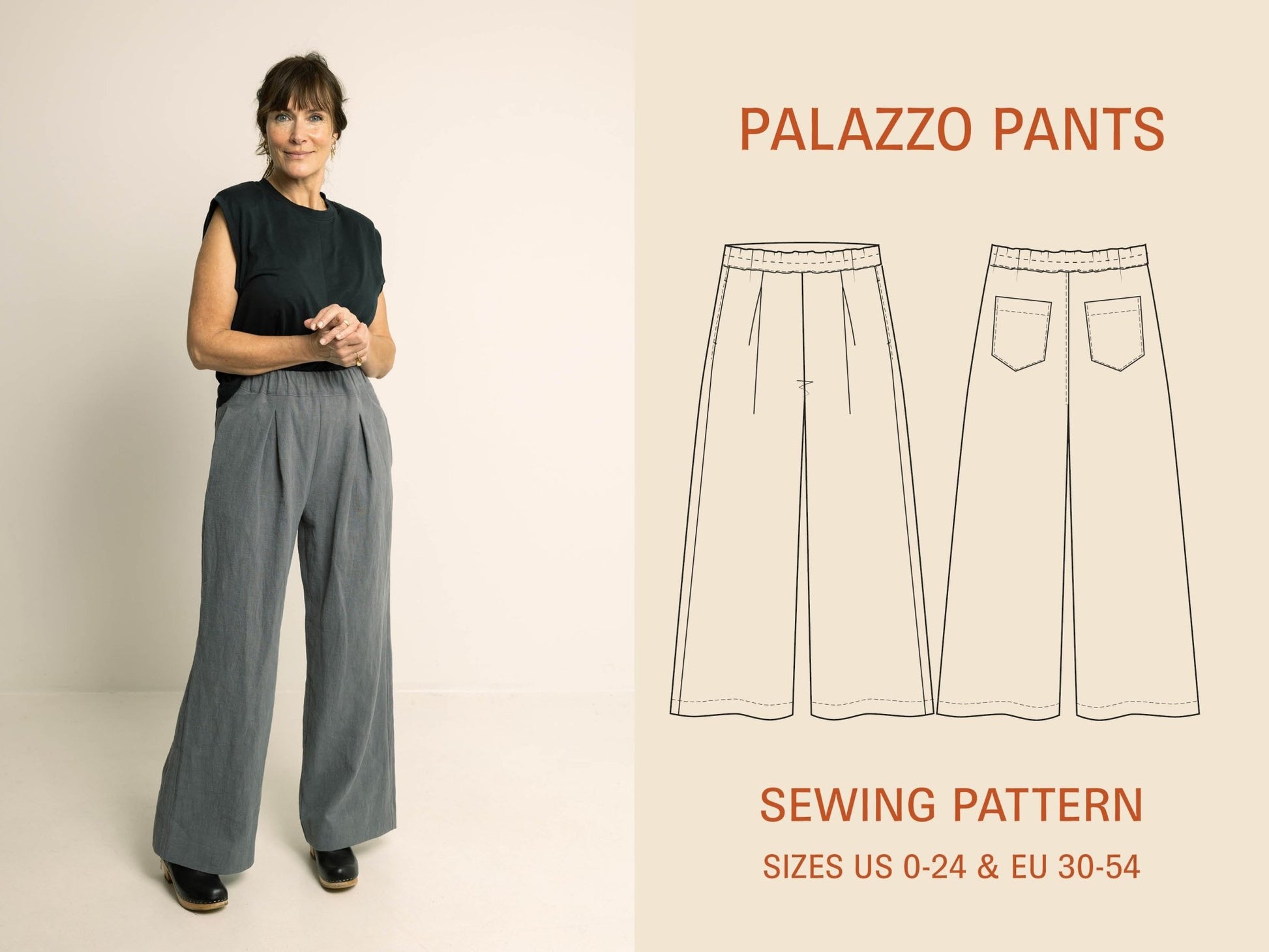 Palazzo Pants Paper Pattern - Wardrobe by Me - Simplifi Fabric