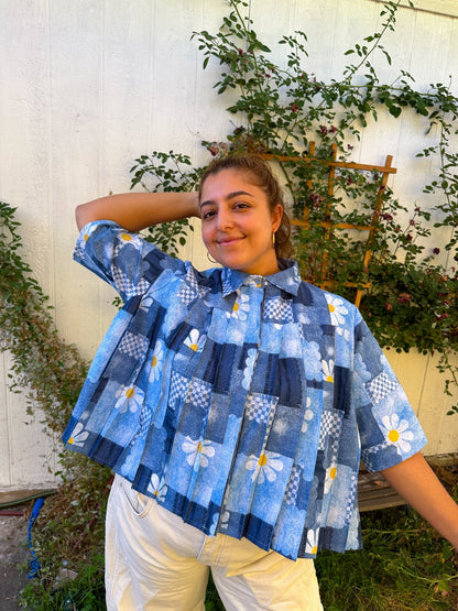 Panini Pleated Shirt PDF Sewing Pattern - Sew Like Shop - Simplifi Fabric