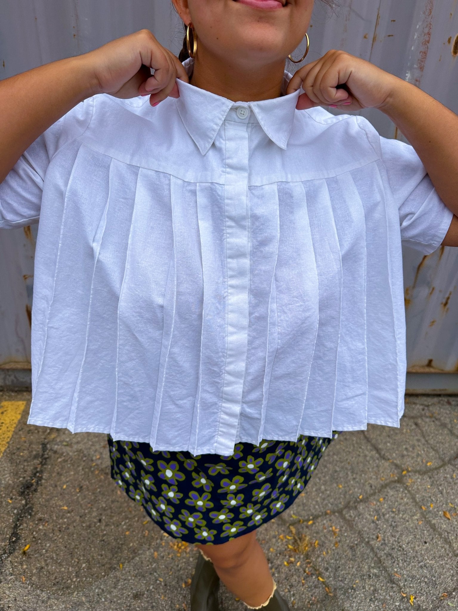 Panini Pleated Shirt PDF Sewing Pattern - Sew Like Shop - Simplifi Fabric